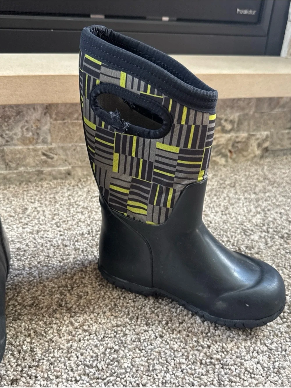 Bogs -4F K York Phaser 2 US Size Kids 11 Black Gray Green Waterproof Boots EUC